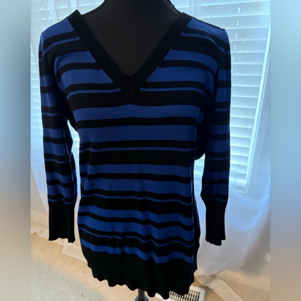 Metaphor Blue and Black Striped Sweater